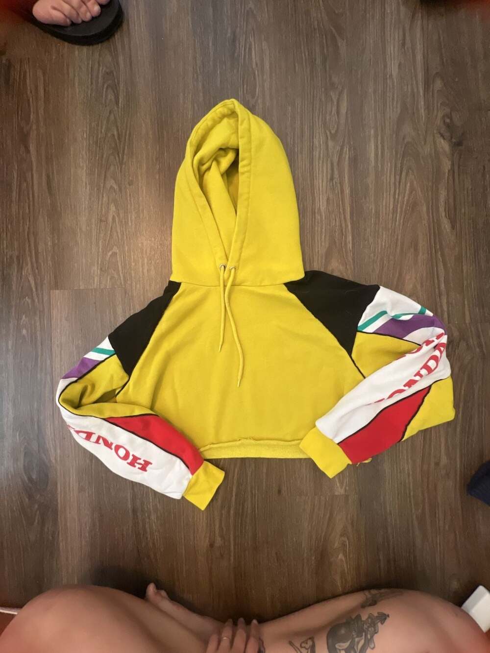 Forever 21 Honda Colorblock Cropped Hoodie Size M